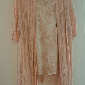 Chico's light peach Textured Cardigan set